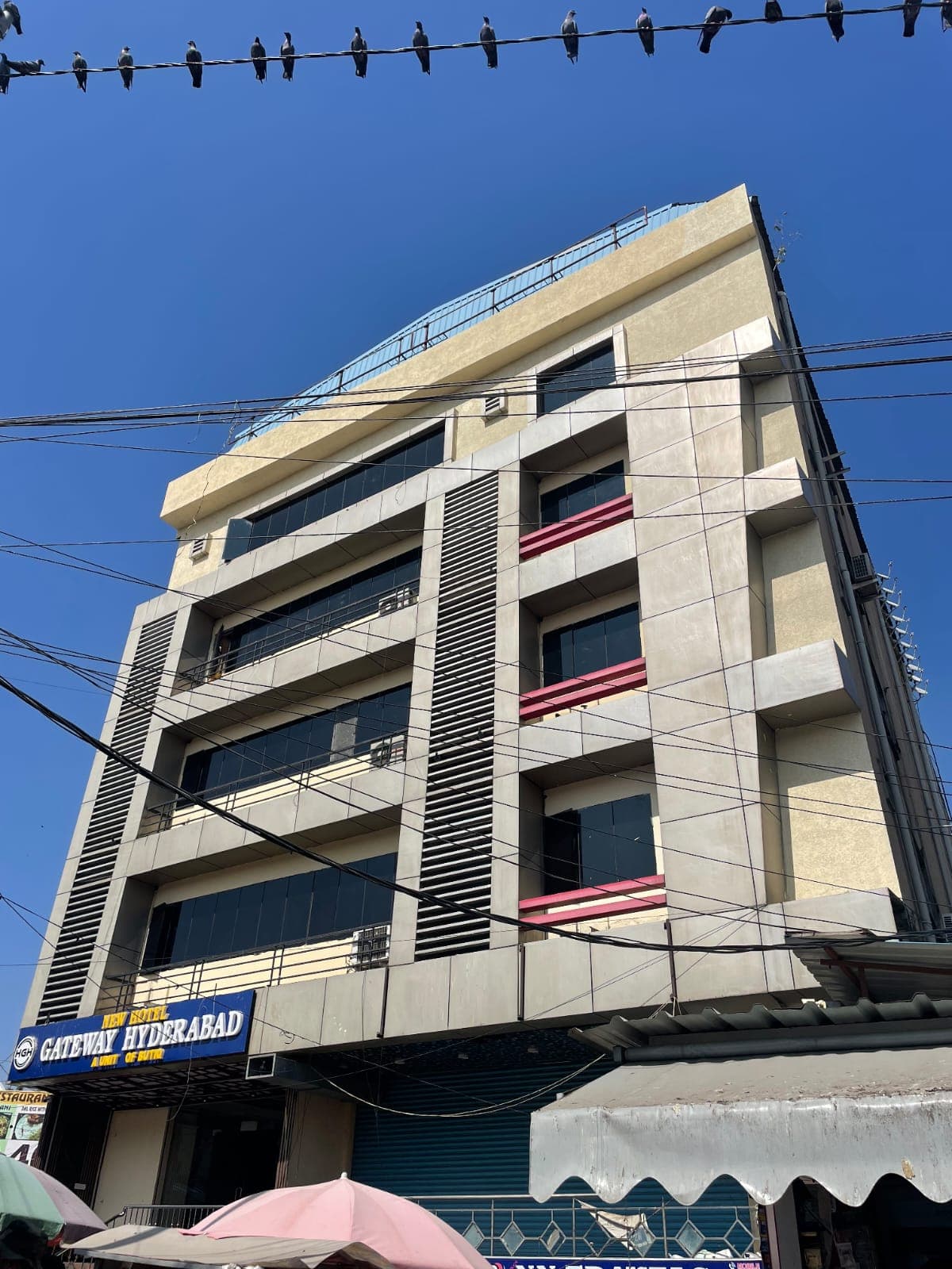 Hotel building exterior daytime view