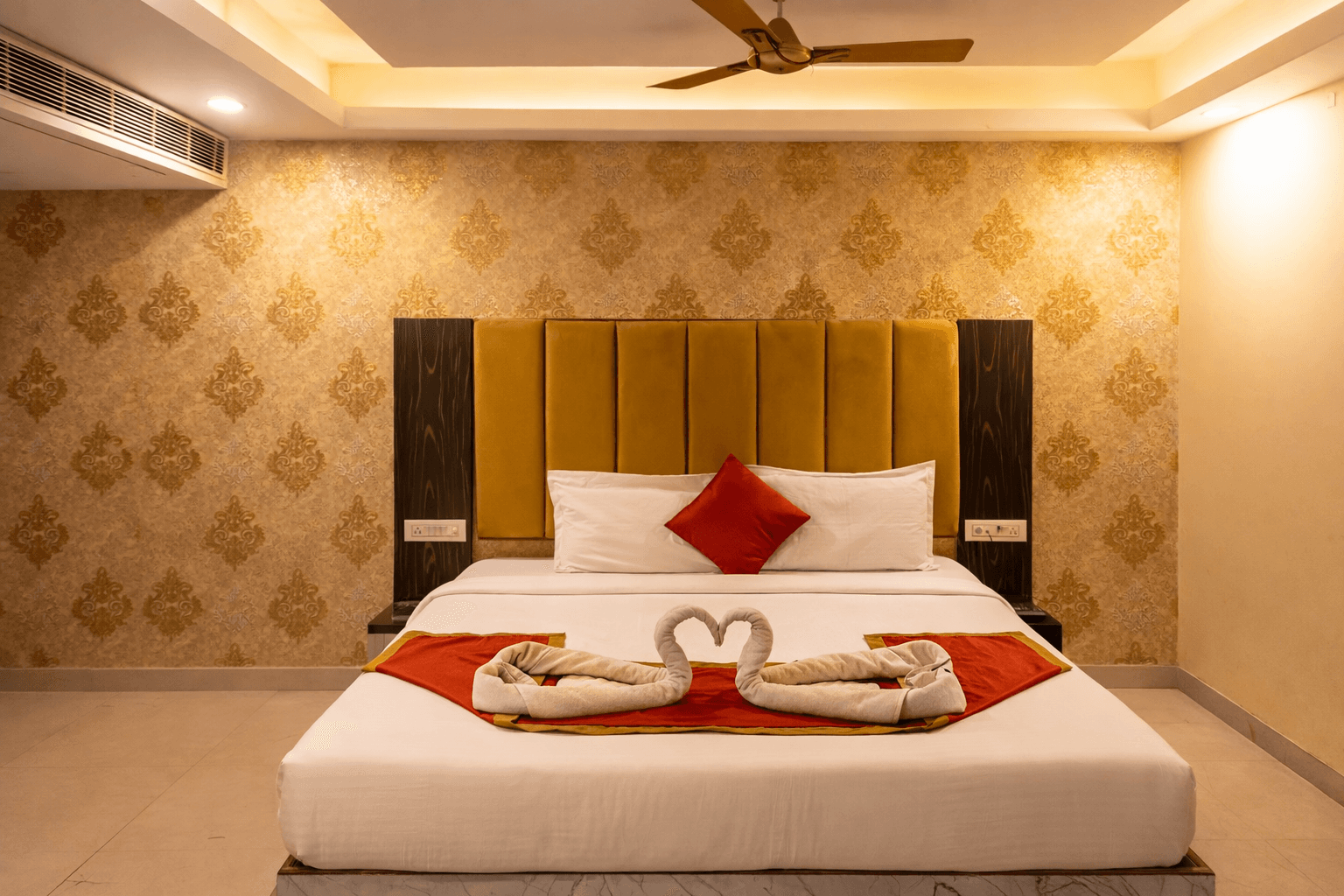 Single occupancy hotel room with comfortable bed